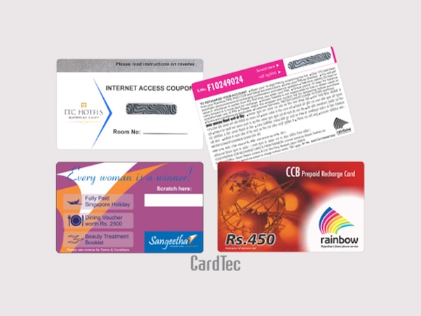 Custom printed scratch cards with concealed promotional codes